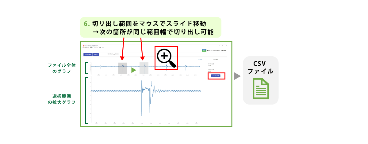 切り出し範囲をマウスでスライド移動