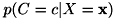 $p(C = c|X = {\bf x})$