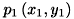$ p_{1} \left( x_{1} , y_{1} \right) $