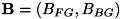 $ \mathbf{B} = \left( B_{FG}, B_{BG} \right) $