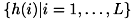 $\{h(i) \vert i=1,\ldots,L\}$
