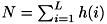 $N=\sum_{i=1}^L h(i)$