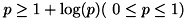 $ p \ge 1 + \log(p) (\ 0 \le p \le 1) $