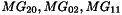 $MG_{20}, MG_{02}, MG_{11}$
